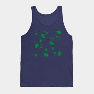 Green Tropical Palm Leaves Pattern Tank Top